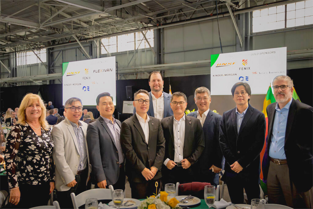 The YTI team standing at 11th Annual PMSA and Port of Los Angeles State of the Port